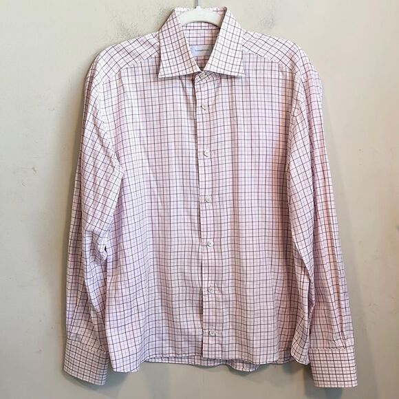 Ermenegildo ZEGNA Front Button Plaid Shirt 41/16 - Picture 1 of 7